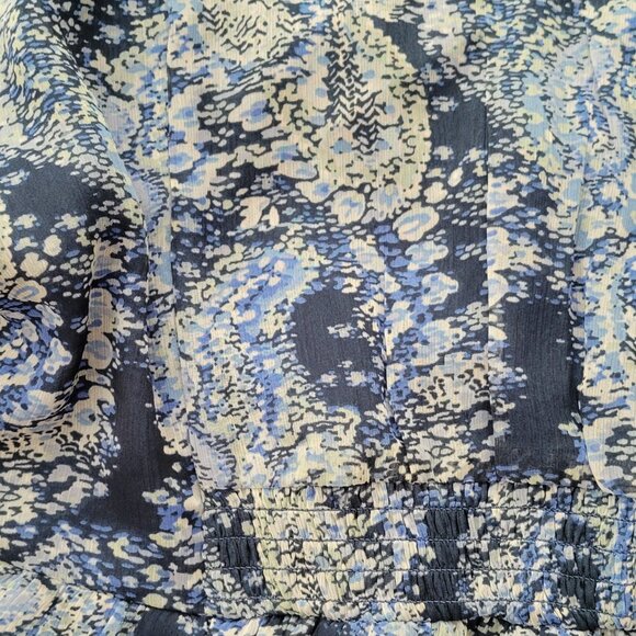 Joie Parisian Paisley Lined Maxi Tiered Boho Chiffon Dress Blue NEW Size 2X - Picture 7 of 14